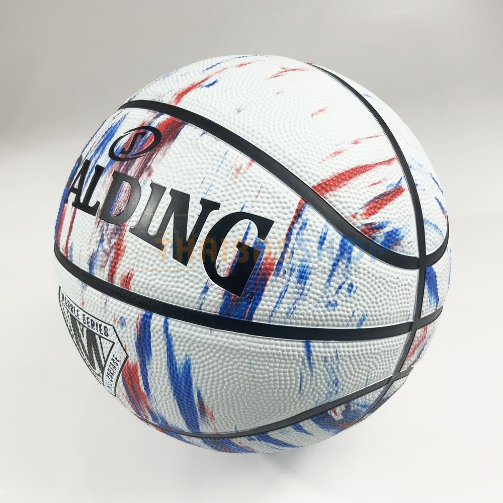 (ของแท้ 100%) บาสเกตบอล ลูกบาส Spalding Marble Series (Red White Blue) บาสเกตบอลยาง เบอร์7