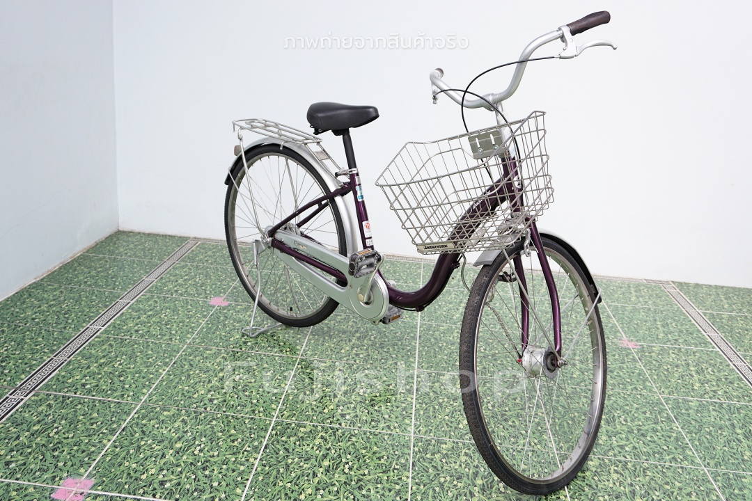 จักรยานแม่บ้านญี่ปุ่น - ล้อ 26 นิ้ว - ไม่มีเกียร์ - อลูมิเนียม - ไฟหน้าอัตโนมัติ - Bridgestone - สีม่วง [จักรยานมือสอง]