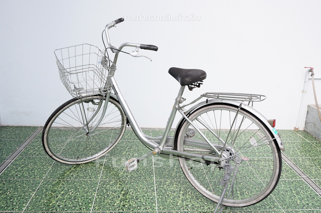 จักรยานแม่บ้านญี่ปุ่น - ล้อ 26 นิ้ว - ไม่มีเกียร์ - อลูมิเนียม - Bridgestone - สีเงิน [จักรยานมือสอง]