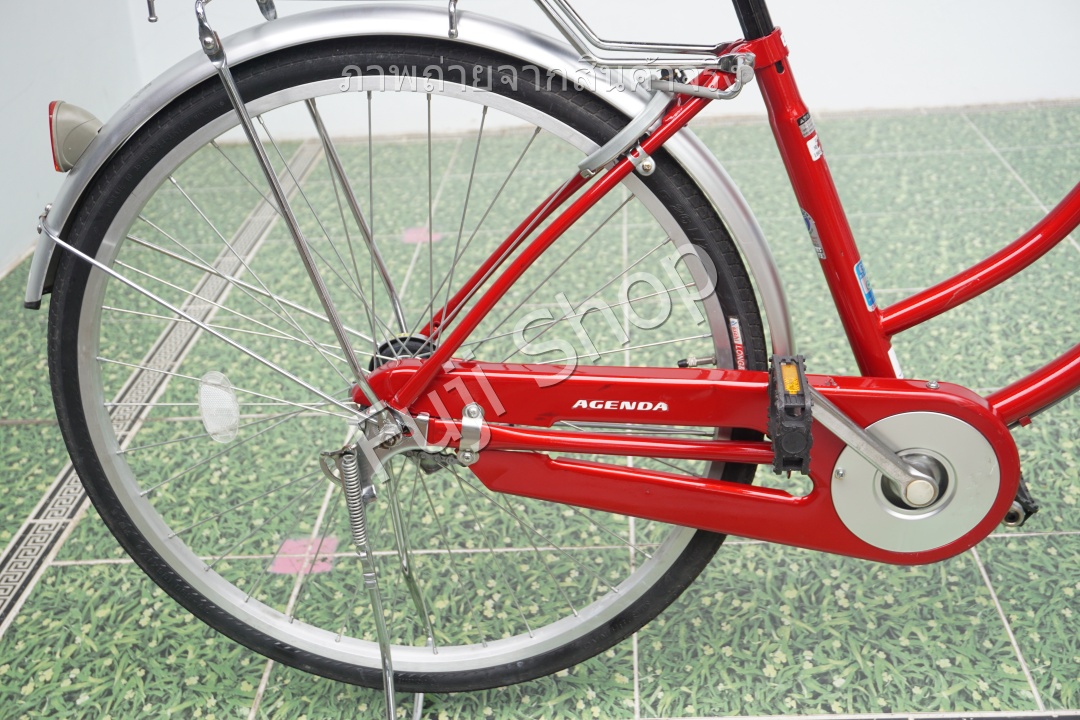 จักรยานแม่บ้านญี่ปุ่น - ล้อ 26 นิ้ว - ไม่มีเกียร์ - ไฟหน้าอัตโนมัติ - สีแดง [จักรยานมือสอง]