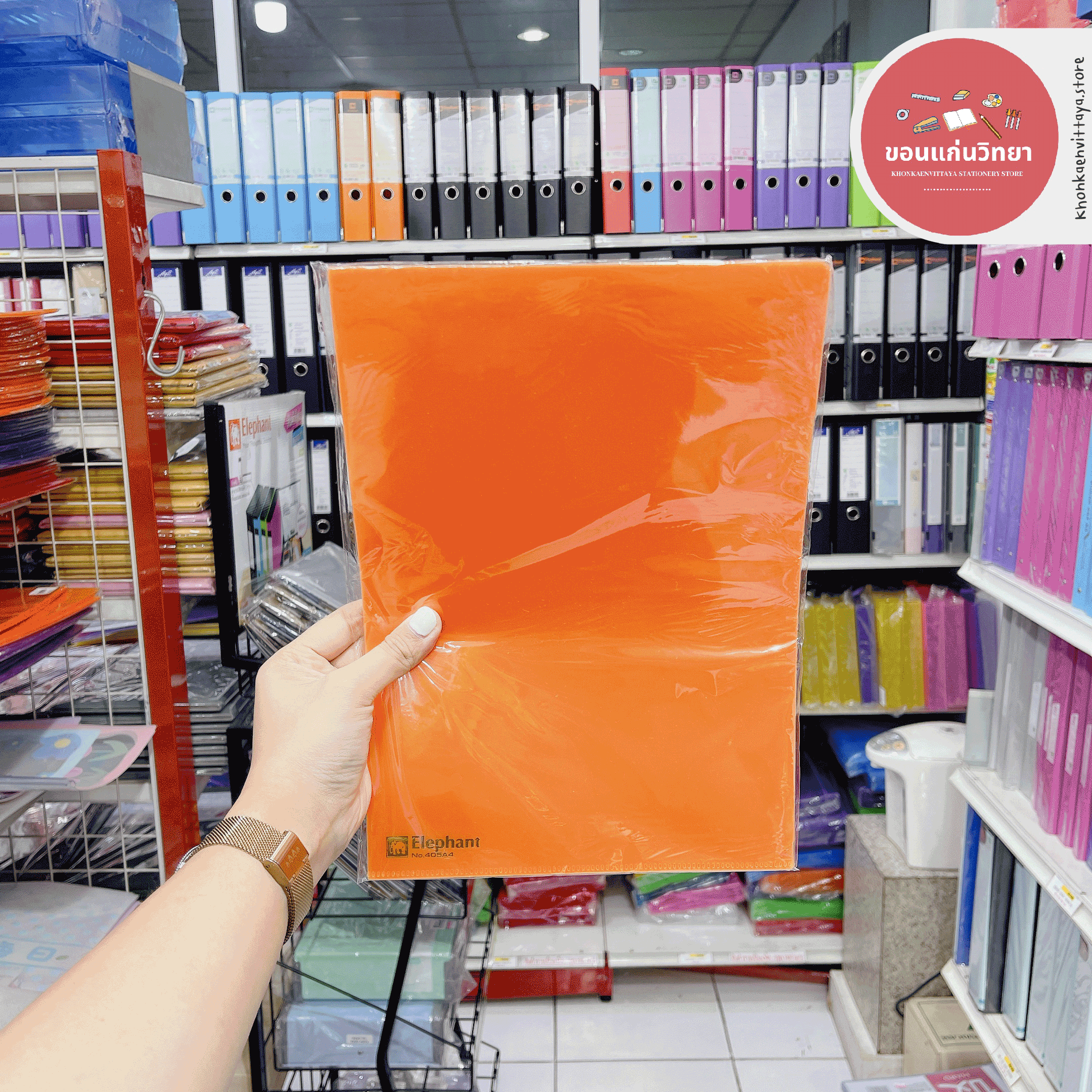 แฟ้มซองพลาสติก Envelope File ตราช้าง Elephant แฟ้มสอด A4 NO.405 จำนวน 12 ซอง/แพ็ค