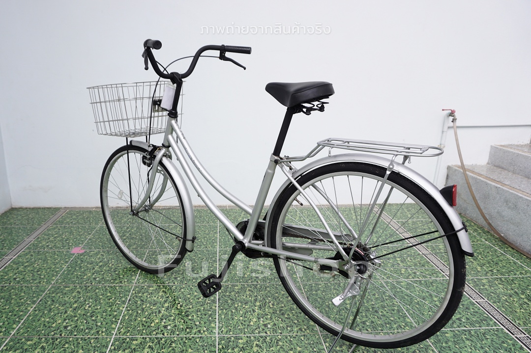 จักรยานแม่บ้านญี่ปุ่น - ล้อ 26 นิ้ว - ไม่มีเกียร์ - สีเทา [จักรยานมือสอง]