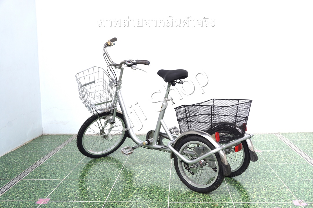 จักรยานสามล้อญี่ปุ่น - ล้อ 20/16 นิ้ว - มีเกียร์ - Natural Flow - สีเงิน [จักรยานมือสอง]
