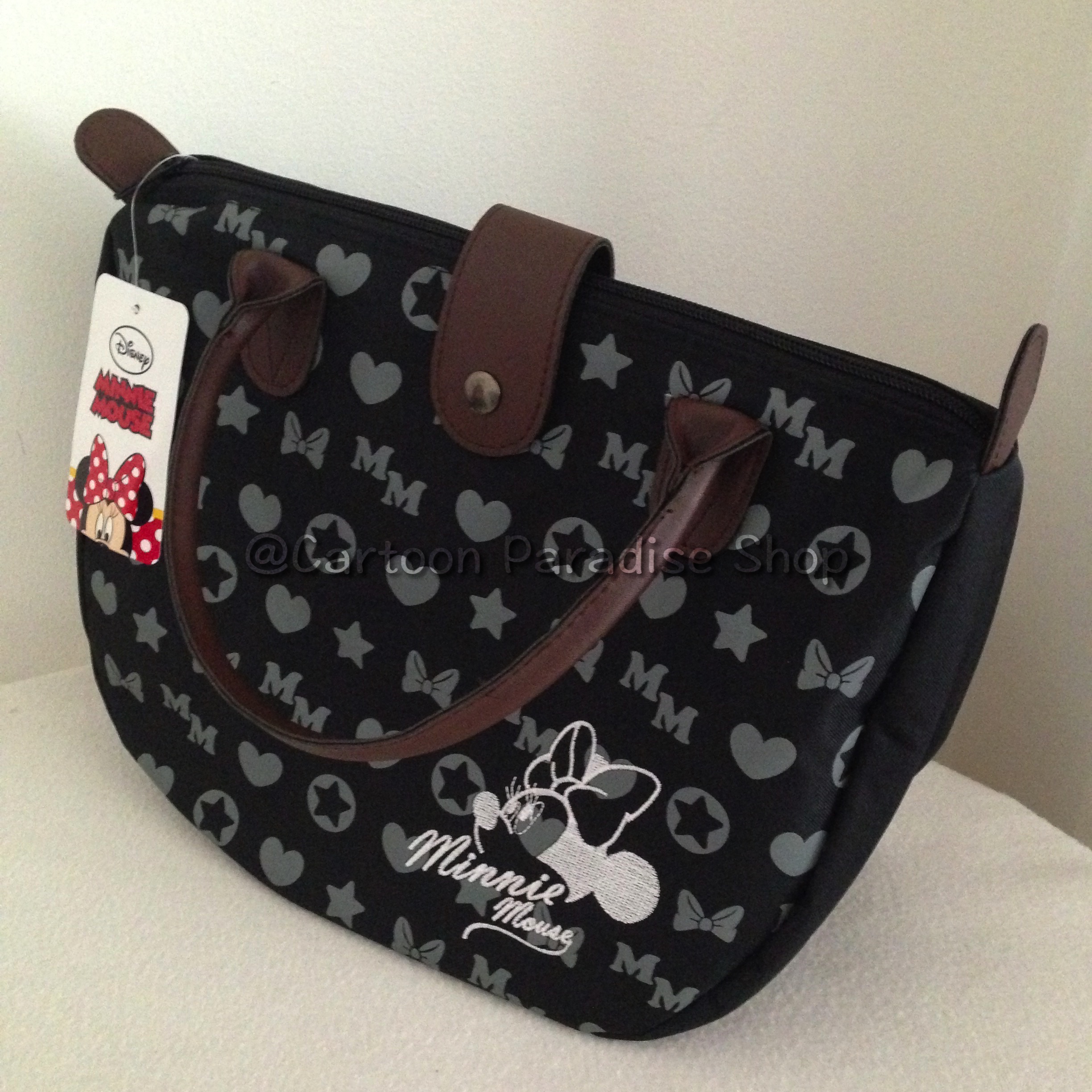 ดิสนีย์ (Disney) กระเป๋าถือ ดิสนีย์ มิกกี้เมาส์ ลิขสิทธิ์แท้ Disney Mickey Mouse Handbag Purse 30 c.m. x 22 c.m. (S) ดำ (Black) เล็ก (Small)