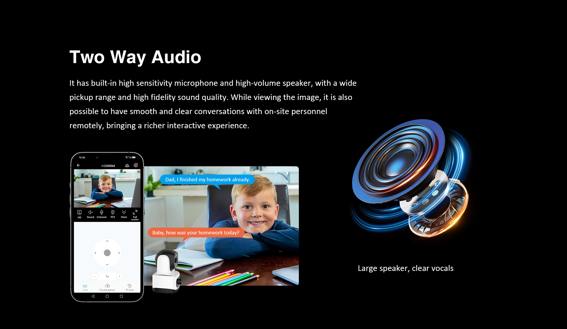 Vstarcam CS995M กล้องวงจรปิดระบบ IP WIFI 3 MP Color Night Vision มีไมค์และลำโพงในตัว แจ้งเตือนควัน BY BILLIONAIRE SECURETECH CS995M