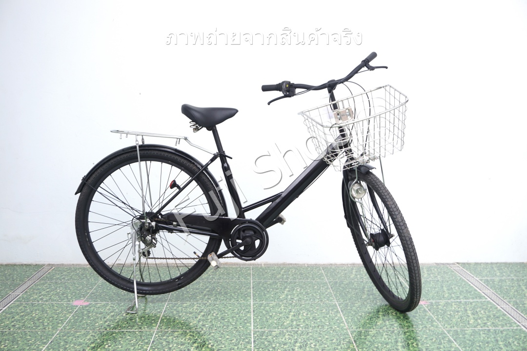 จักรยานแม่บ้านล้อโตญี่ปุ่น - ล้อ 27.5x1.95 - เกียร์ 6 สปีด - ไฟหน้าอัตโนมัติ - สีดำ [จักรยานมือสอง]