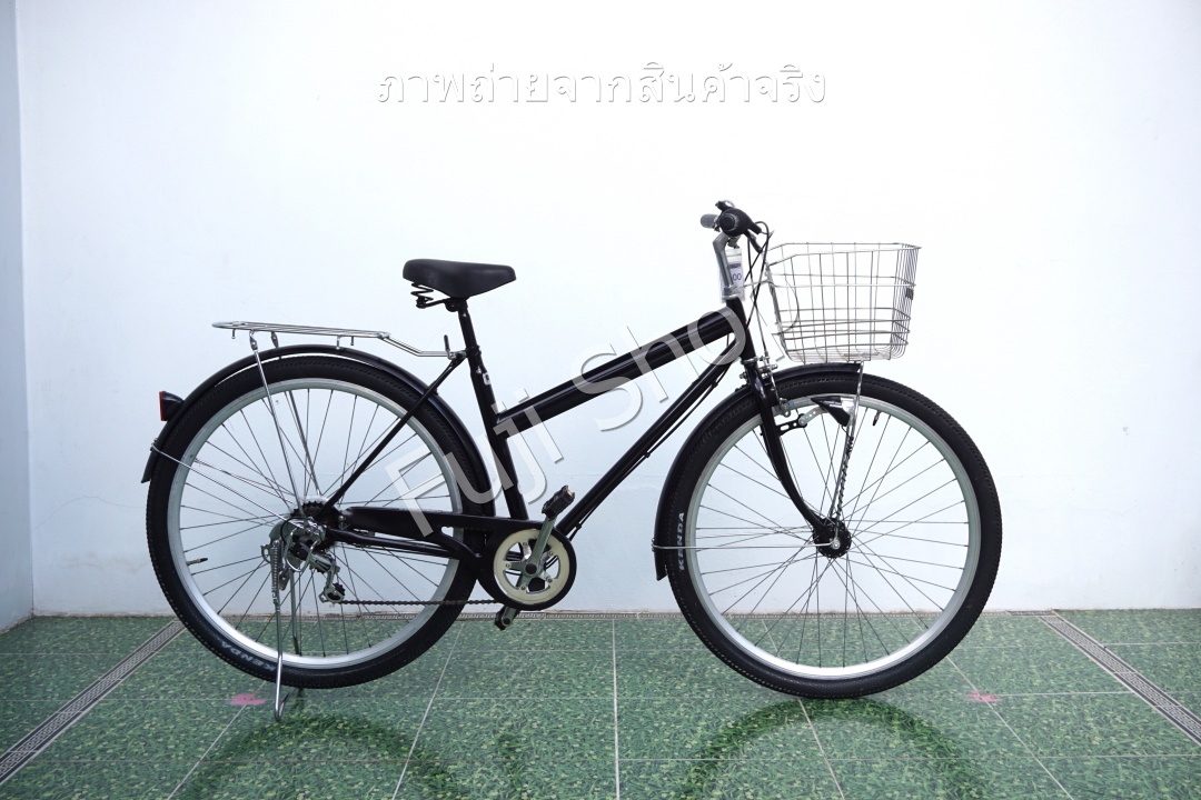 จักรยานแม่บ้านล้อโต ญี่ปุ่น - ล้อ 29x2.1 - เกียร์ 6 สปีด - ไฟหน้าอัตโนมัติ - Gakuchari - สีดำ [จักรยานมือสอง]