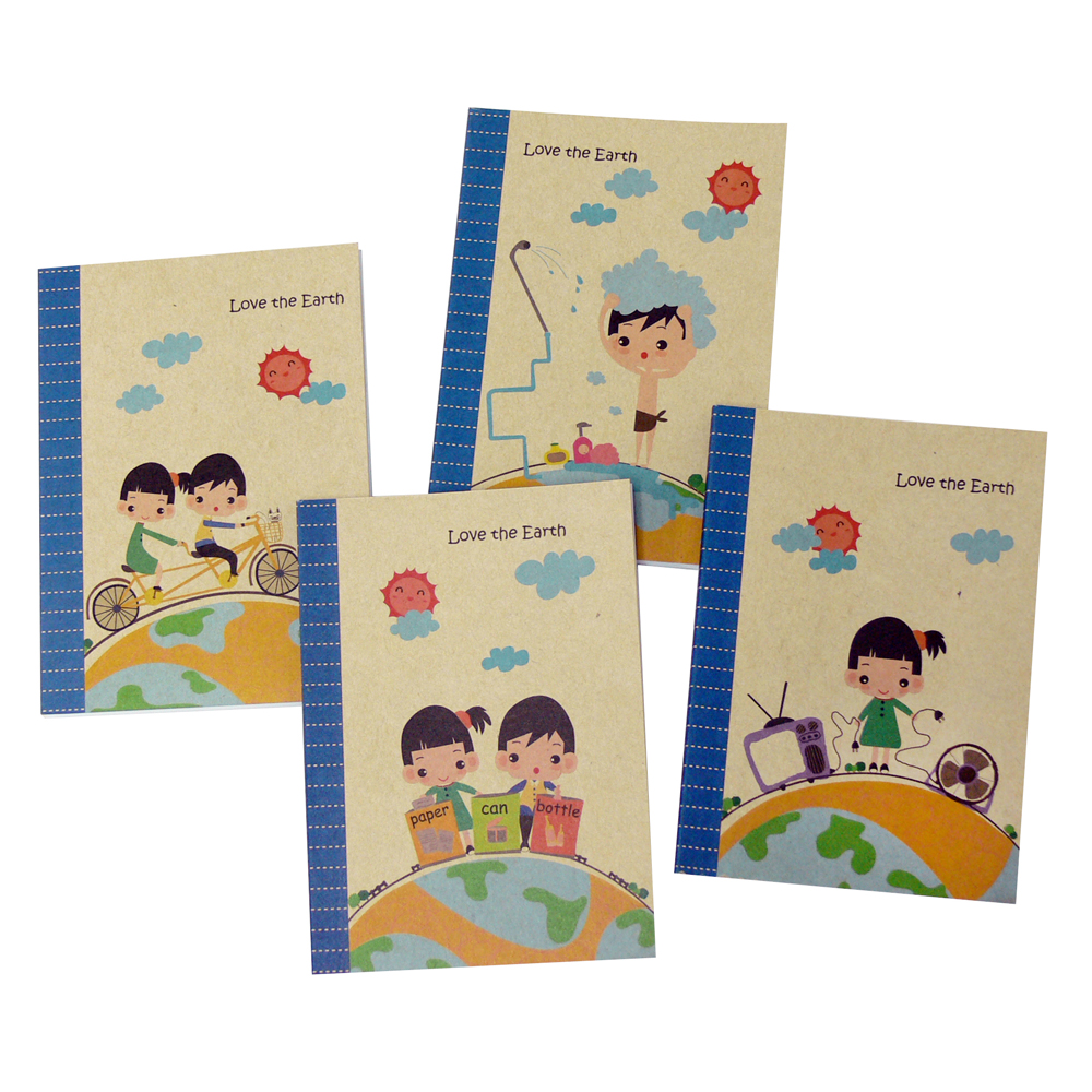 สมุดเขียน A7 ปกกระดาษคราฟท์ ลายรักษ์โลก
