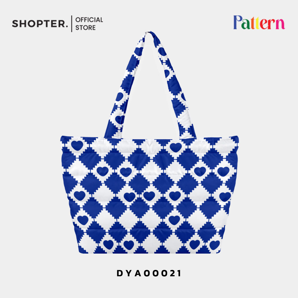 กระเป๋า Fluffy Shopper Tote Bag Give You My Heart ❤️ รหัส DYA00021 #Pattern #SHOPTER