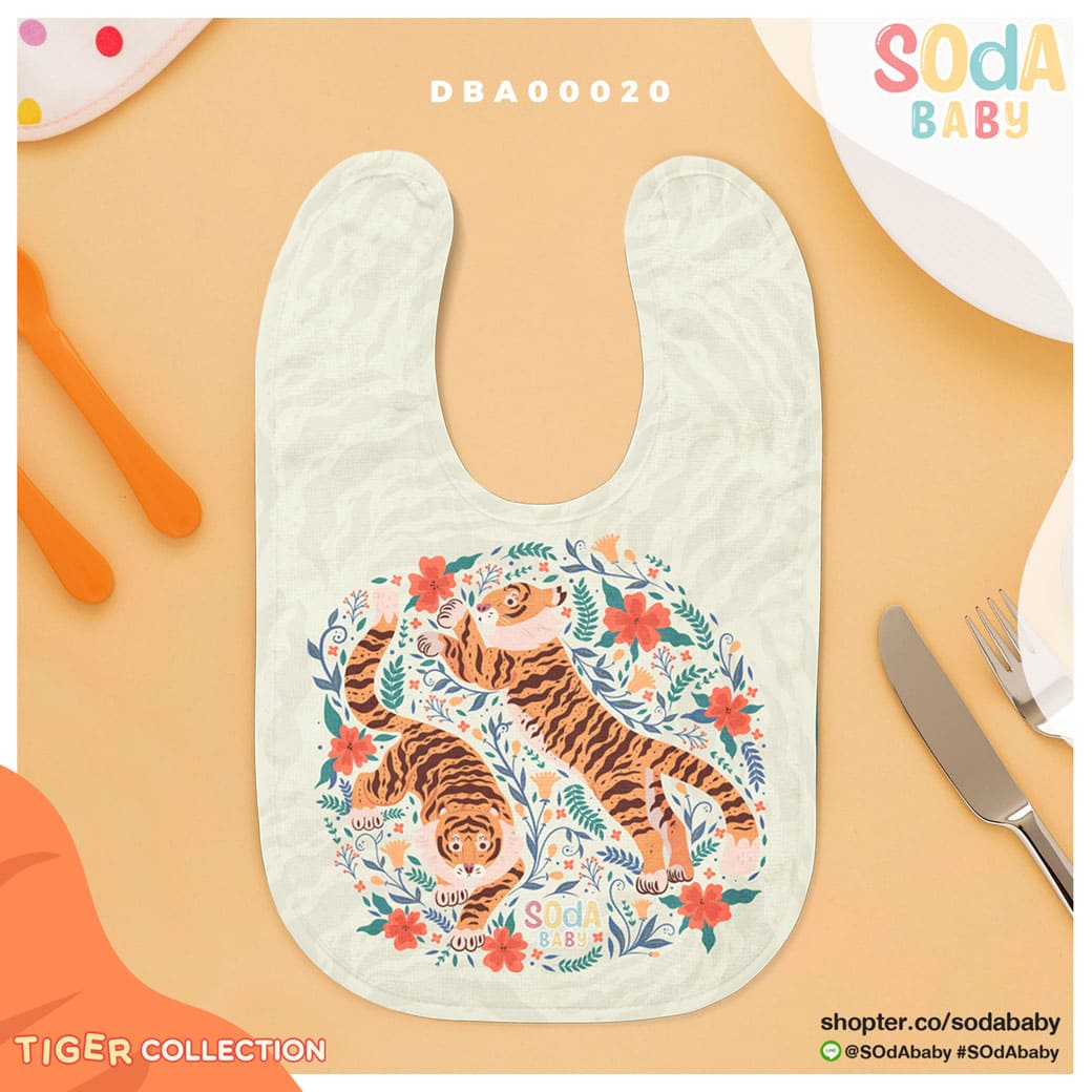 Babybibs ผ้าซับน้ำลาย ผ้ากันเปื้อนเด็ก Tiger Collection DBA00020 #Babybibs #SOdAbaby