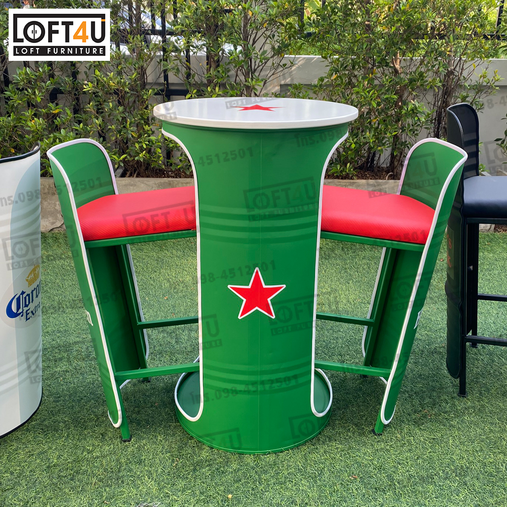 โต๊ะบาร์ คาเฟ่ 100L: Bar table set : 2 seats