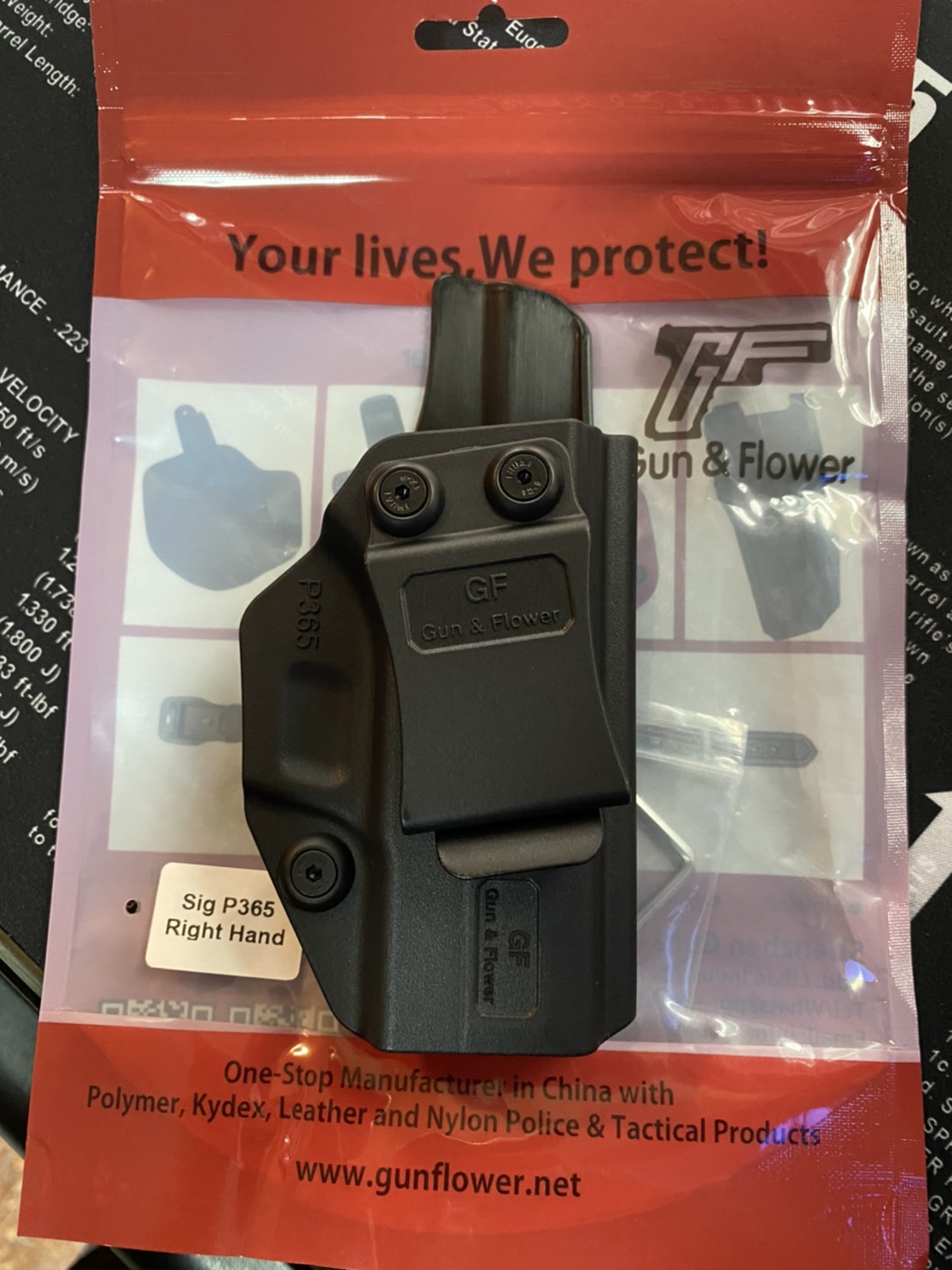 ซองปืนพกใน Polymer รุ่น Sig Suaer P365 ซิกซ์ซาวเออร์ 365 แข็งแรง ทนทาน