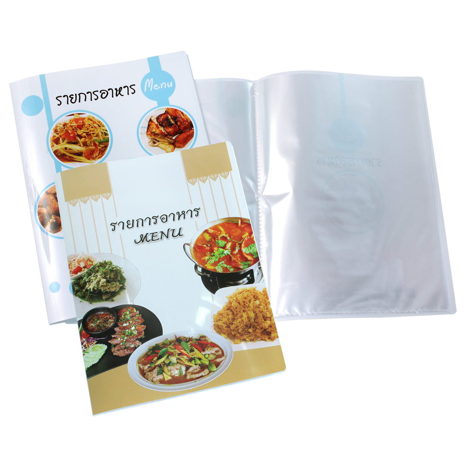 แฟ้มรายการอาหาร A4 ปกพิมพ์ลาย รายการอาหาร MENU
