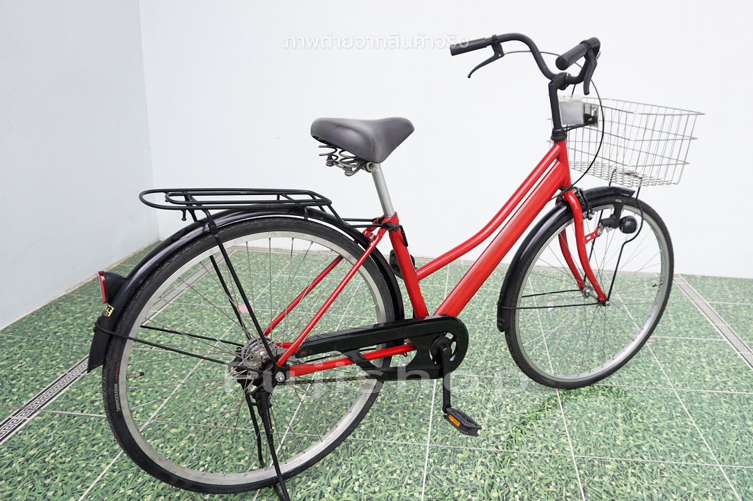 จักรยานแม่บ้านญี่ปุ่น - ล้อ 26 นิ้ว - ไม่มีเกียร์ - สีแดง [จักรยานมือสอง]