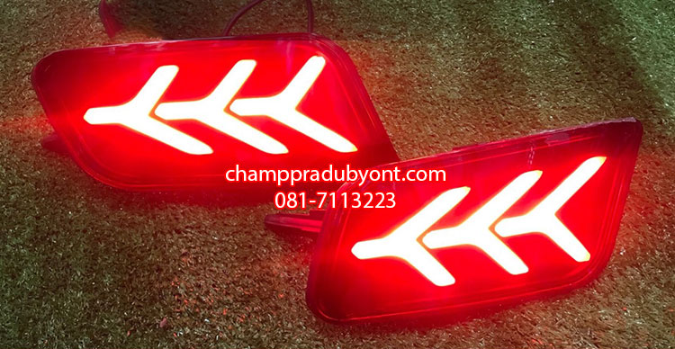 ไฟทับทิมกันชนท้าย FORD EVEREST 2015-2018 แดง LED ทรง LAMBORGHINI