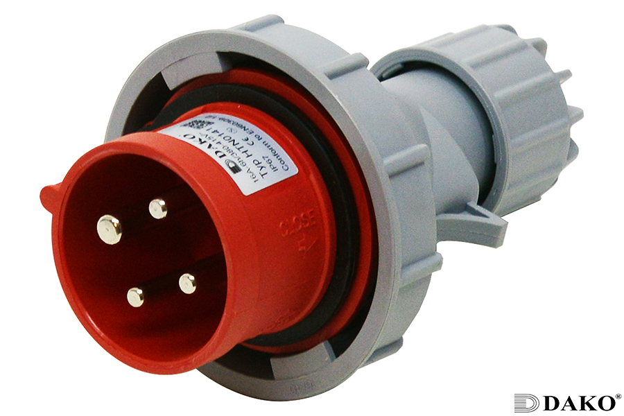 HTN0141 ปลั๊กตัวผู้กลางทาง 3P+E 16A 380V IP67 6h