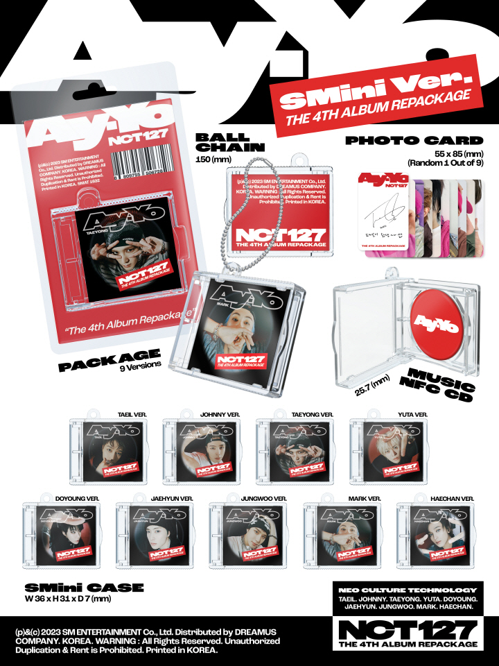 [PRE-ORDER] NCT 127 - 4th Album Repackage "Ay-Yo" (SMini Ver.)