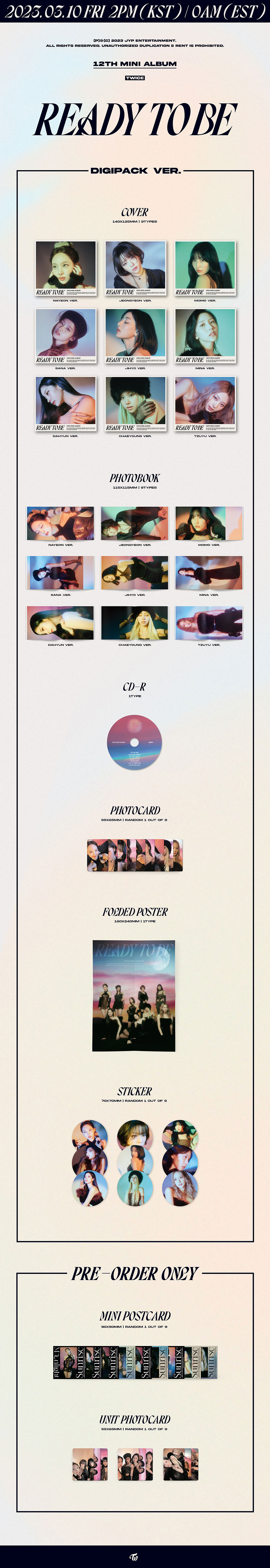 [PRE-ORDER] TWICE - 12th Mini Album "READY TO BE" (Digipack Ver.)