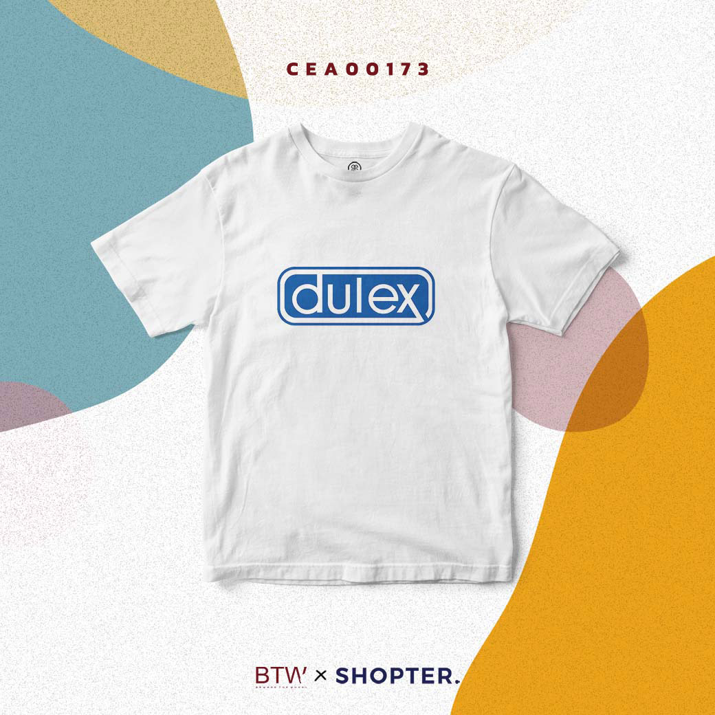 เสื้อยืด พิมพ์ลาย T-shirt dulex สีขาว CEA00173 #BewareTheWheel #BTW