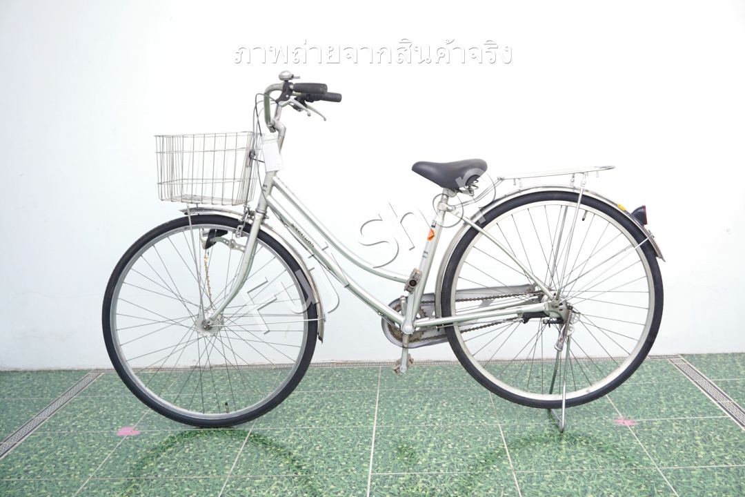 จักรยานแม่บ้านญี่ปุ่น - ล้อ 27 นิ้ว - มีเกียร์ - สีเงิน [จักรยานมือสอง]