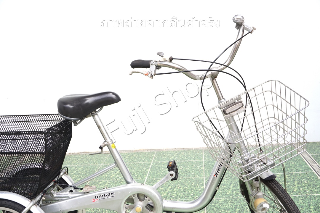 จักรยานสามล้อญี่ปุ่น - ล้อ 18/16 นิ้ว - มีเกียร์ - อลูมิเนียม - Bridgestone - สีเงิน [จักรยานมือสอง]