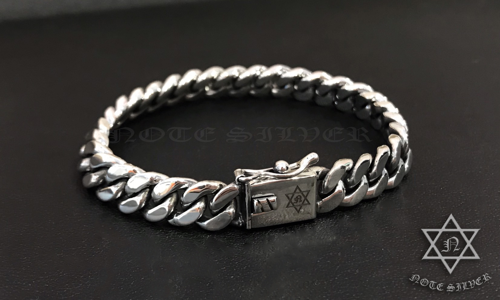 ข้อมือเงินแท้ เลสเรียบ 8mm Sterling Silver 925 NSBL822