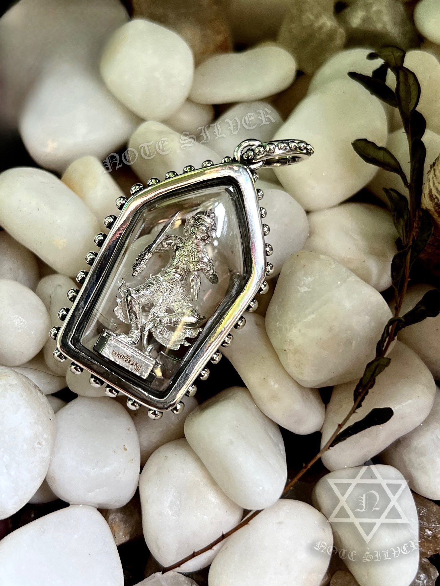 ลี่ยมกรอบเงินแท้แบบขอบไข่ปลา Sterlin silver 925NSSV3417