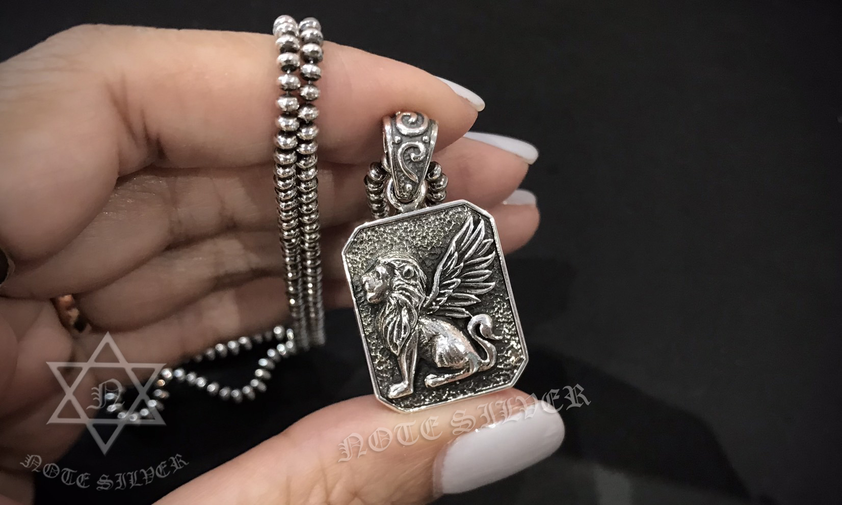 จี้เงินแท้ สิงโตมีปีก Sterling Silver 925 SNSGD2882