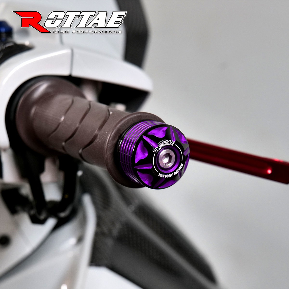 น็อตปลายแฮนด์อลูมิเนียม หัวดาว ROTTAE 2-TONE🔥 สำหรับรถ : GIORNO+ 125 / CLICK-160 ราคา550