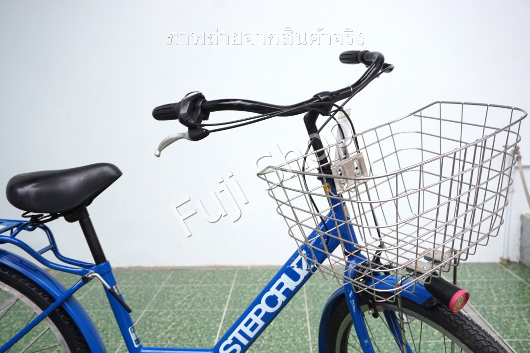 จักรยานแม่บ้านล้อโต ญี่ปุ่น - ล้อ 26x1.95 - เกียร์ดุม 3 สปีด - ไฟหน้าอัตโนมัติ - Bridgestone Stepcruz - สีฟ้า [จักรยานมือสอง]
