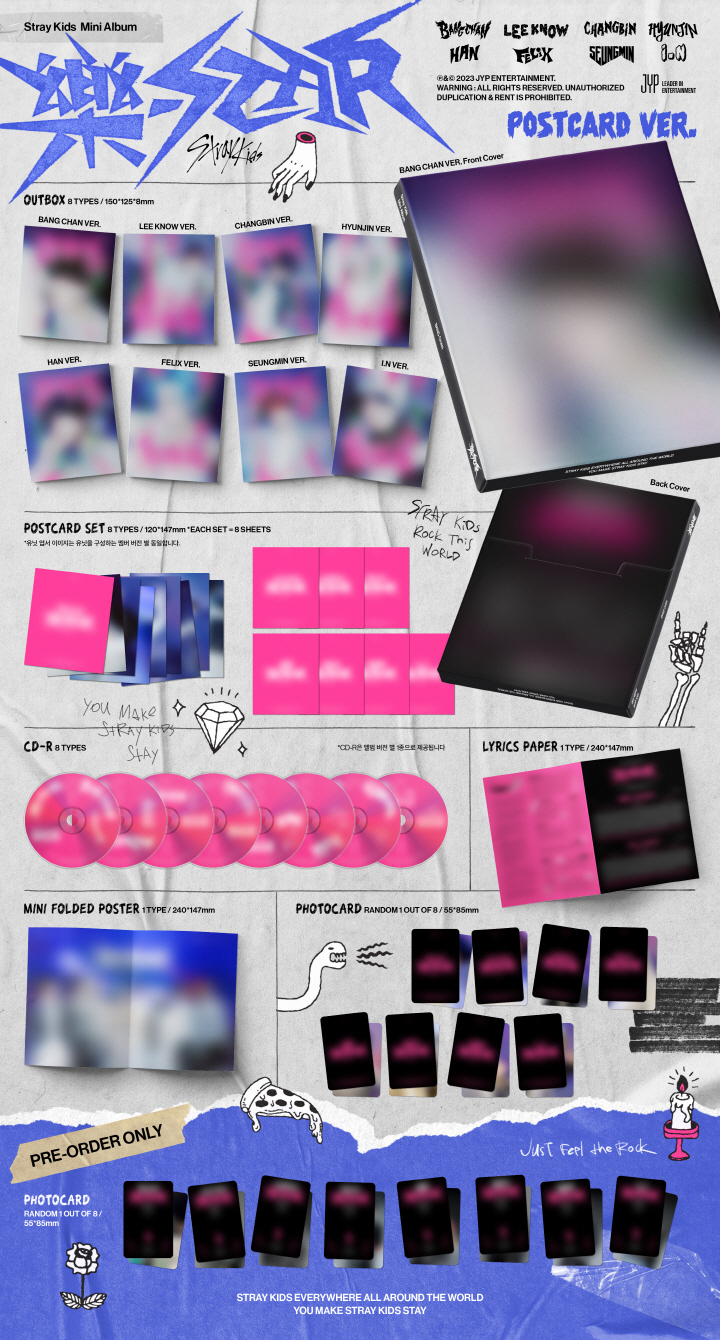 [PRE-ORDER] STRAY KIDS - 8th Mini Album "樂-STAR" (POSTCARD ver.)