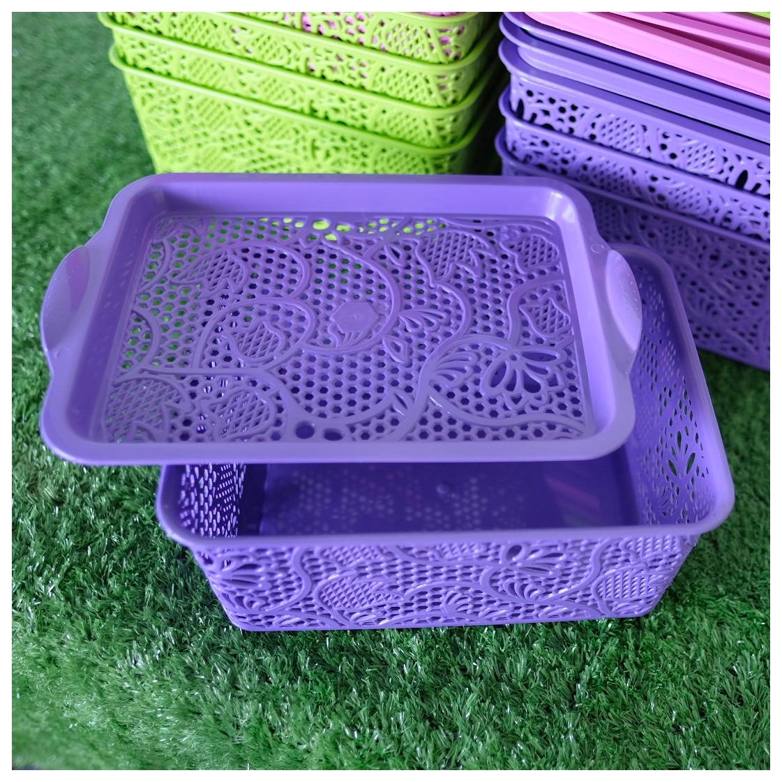 ตะกร้าฉลุ+ฝา No.86