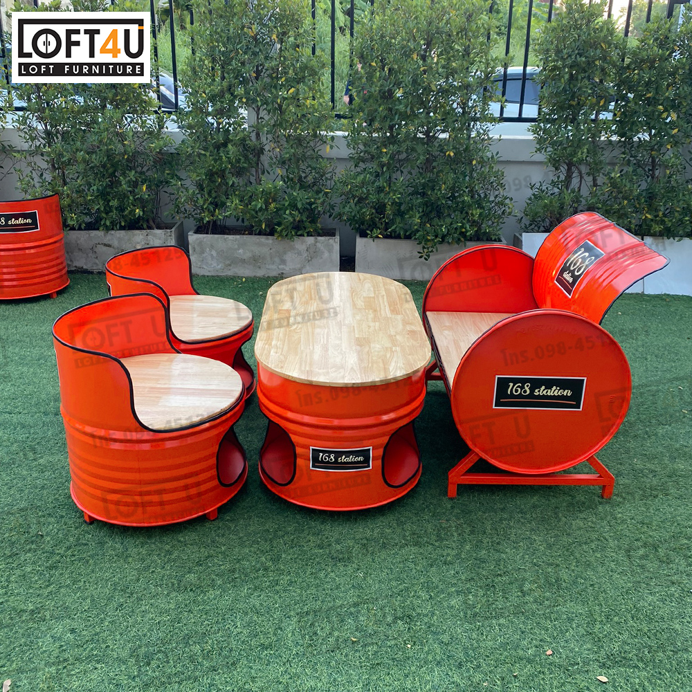 Living Sofa Table Set : wooden cushion / 2-4 seats