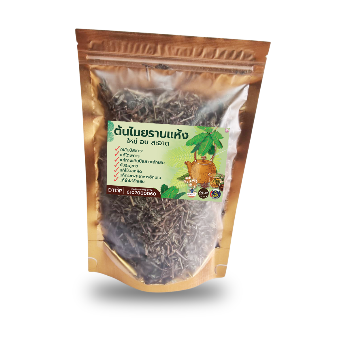 ชาไมยราบอบแห้ง ไมยราพ มัยราบ มัยราพ ไมยราบ หญ้างับ สมุนไพรไมยราบ ขนาด 90 กรัม