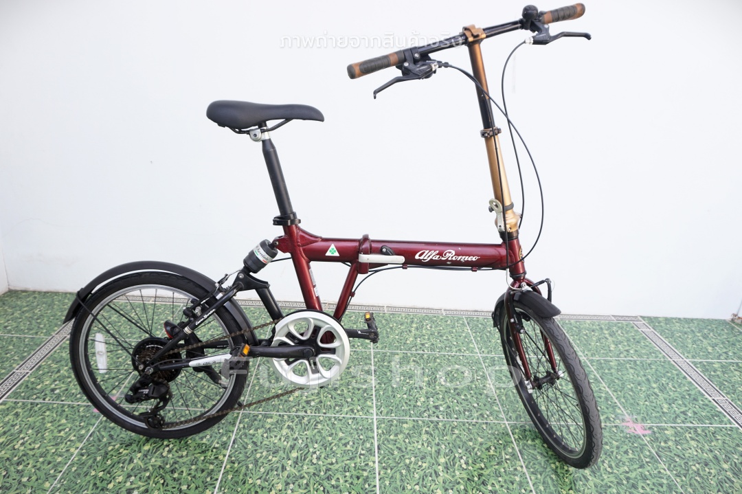 จักรยานพับได้ญี่ปุ่น - ล้อ 20 นิ้ว - เกียร์ 7 สปีด - อลูมิเนียม - โช๊คหลัง - Alpha Romeo - สีแดง [จักรยานมือสอง]