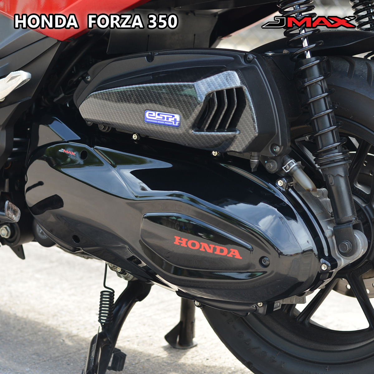 ครอบแคร้งสายพานเต็ม FORZA 350 ดำเงามุข ABS J MAX ราคา1880