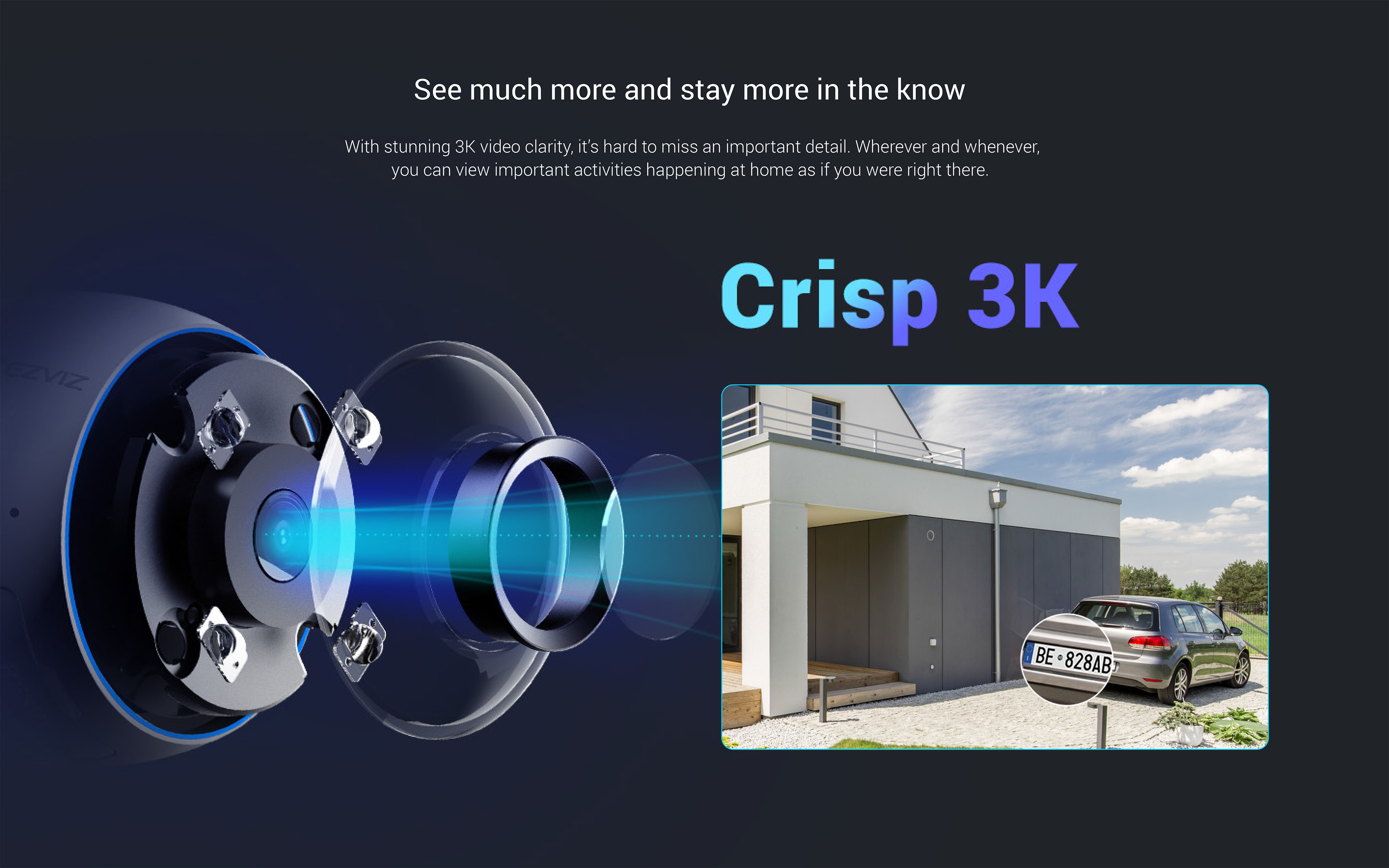 EZVIZ H3 3K กล้องวงจรปิดระบบ IP WIFI ความละเอียด 3K ภาพสี 24 ชม. มีไมค์และลำโพงในตัว ติดตั้งภายนอกได้ BY BILLIONAIRE SECURETECH EZVIZ H3 3K