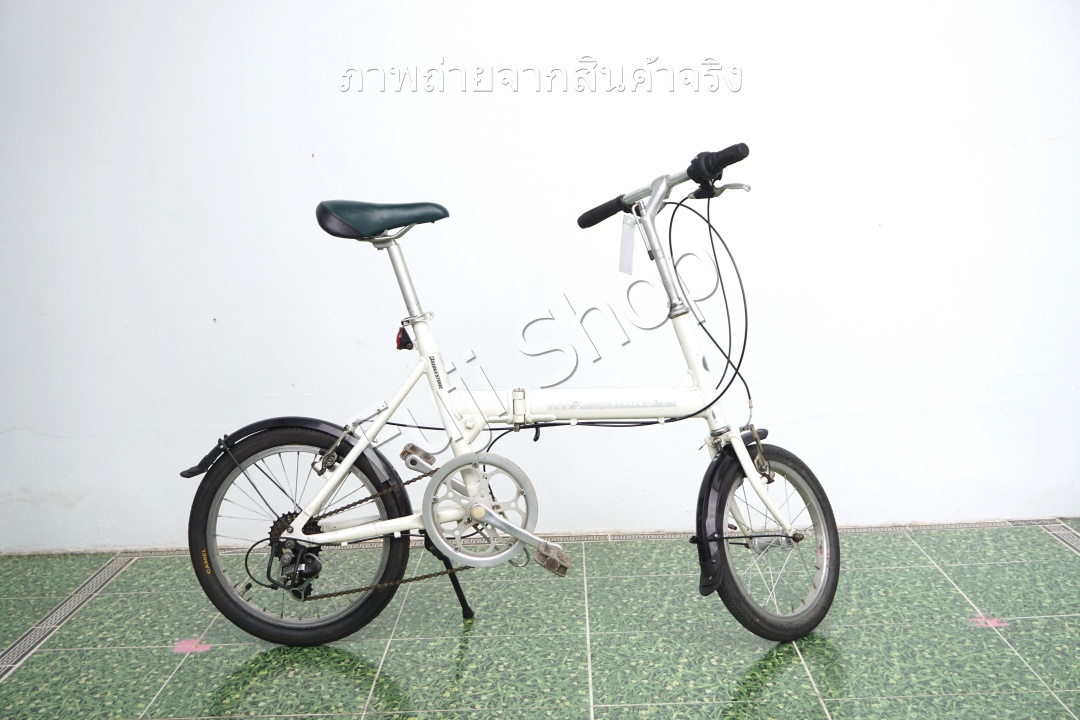 จักรยานพับได้ญี่ปุ่น - ล้อ 16/18 นิ้ว - มีเกียร์- อลูมิเนียม - Bridgestone Transit Light - สีขาว [จักรยานมือสอง]