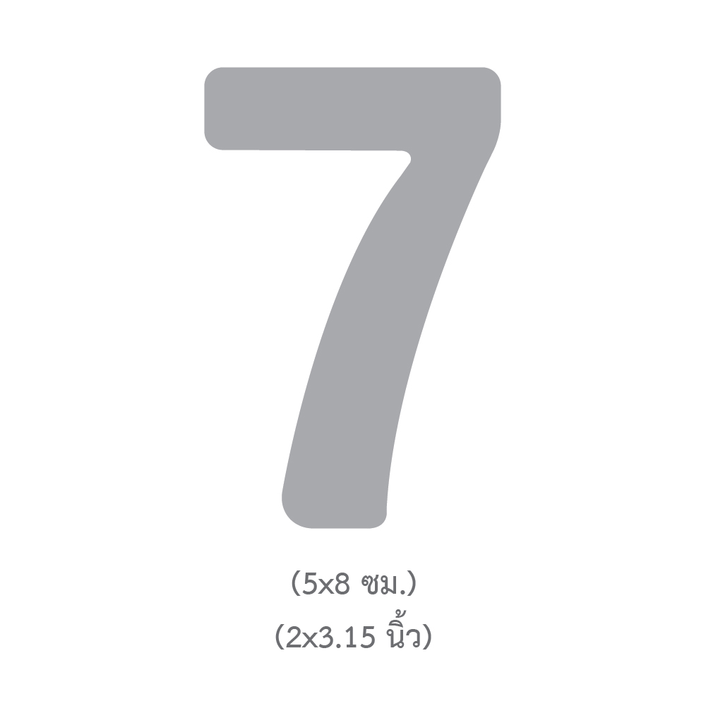 ขนาดแผ่นตัวเลข ตัวอักษร เลข 7 สูง3นิ้ว TL-307