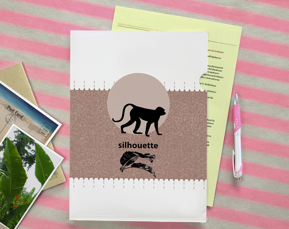 แฟ้มซอง A4 พิมพ์ลาย Silhouette