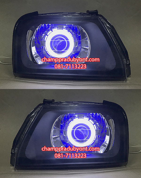 ไฟหน้าโปรเจคเตอร์ MITSUBISHI G-WAGON โคมดำ วงแหวน