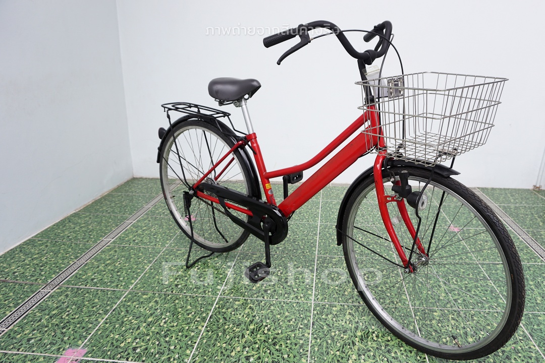 จักรยานแม่บ้านญี่ปุ่น - ล้อ 26 นิ้ว - ไม่มีเกียร์ - สีแดง [จักรยานมือสอง]