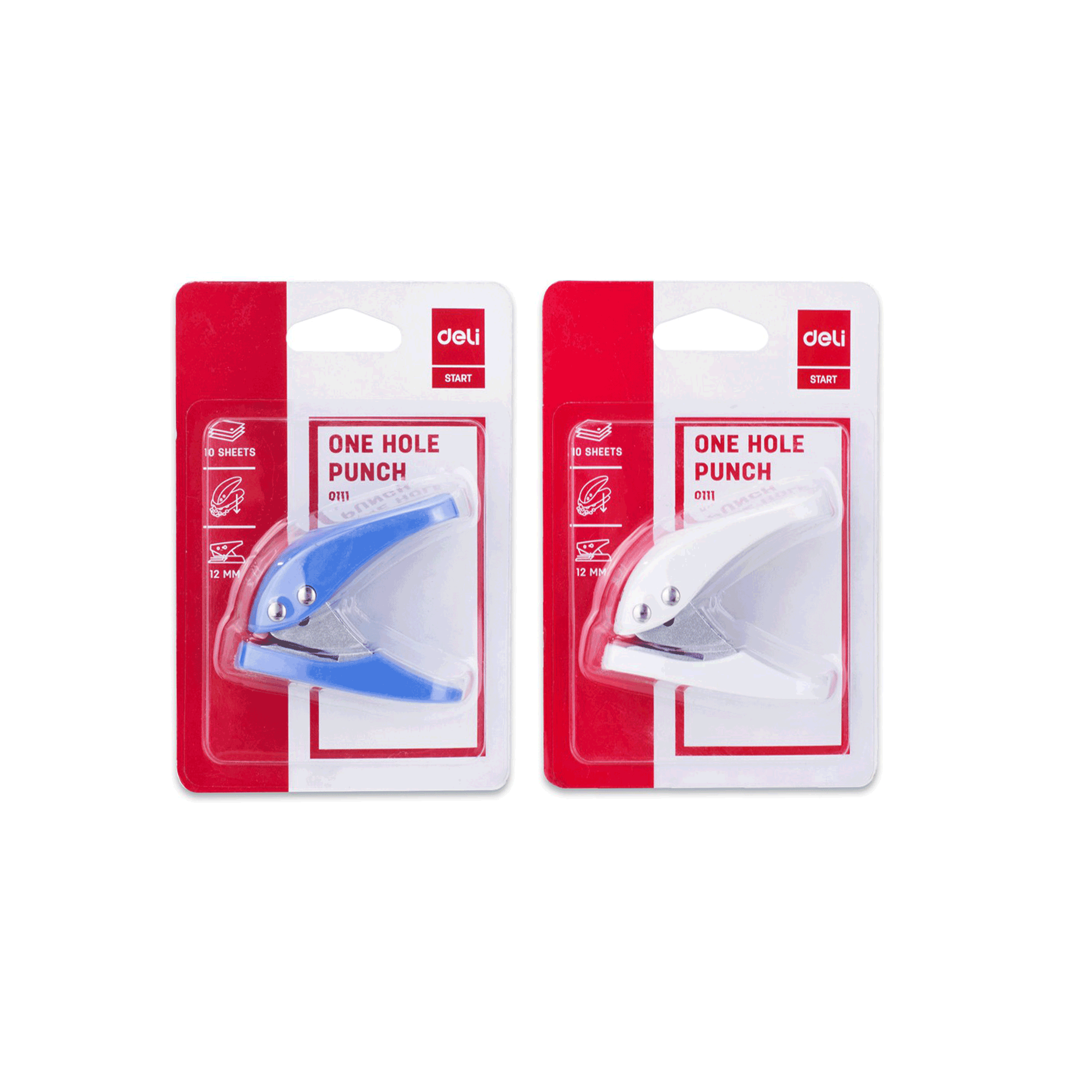 เครื่องเจาะรูกระดาษ Paper Punch เดลี่ Deli เจาะ 1 รู สูงสุด 10 แผ่น รุ่น 0111 จำนวน 1 กล่อง (คละสี)