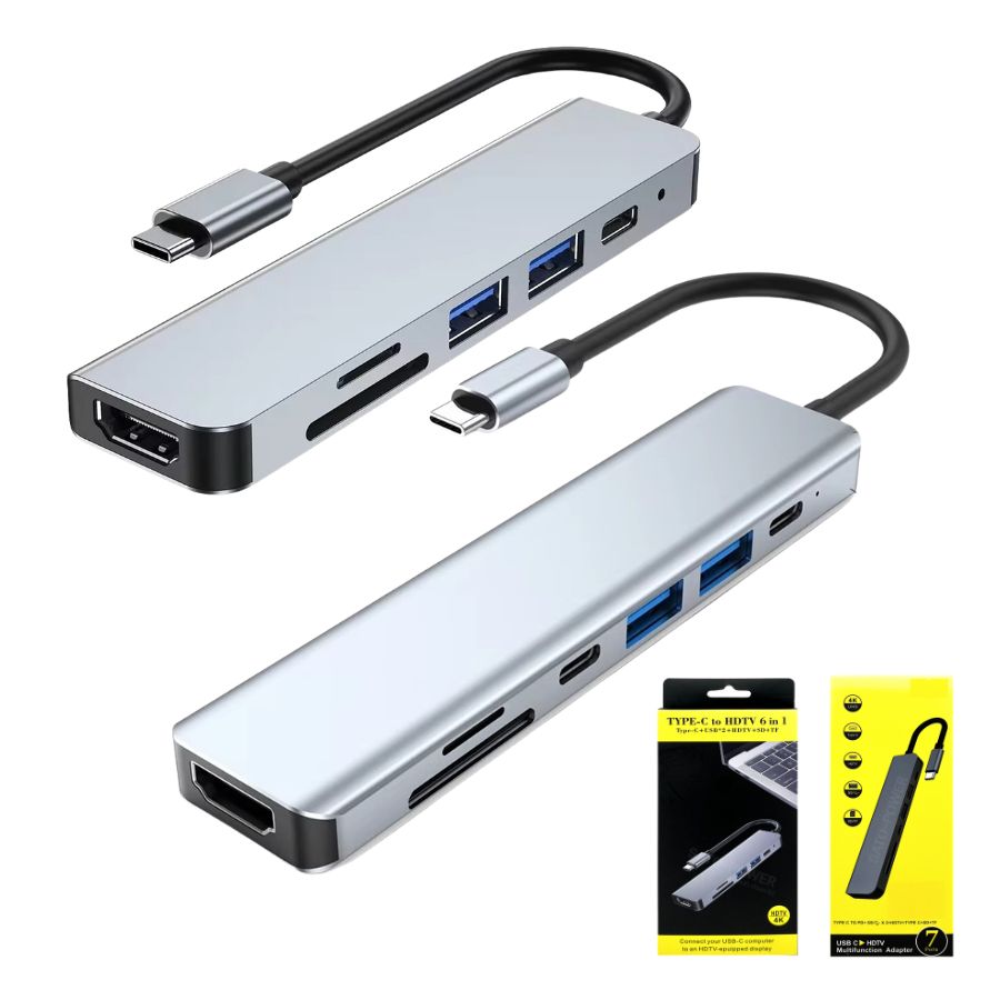 HDTV USB-C Multifunction Adapter | HDTV 6 in 1 | HDTV 7 Port | อะแดปเตอร์อเนกประสงค์