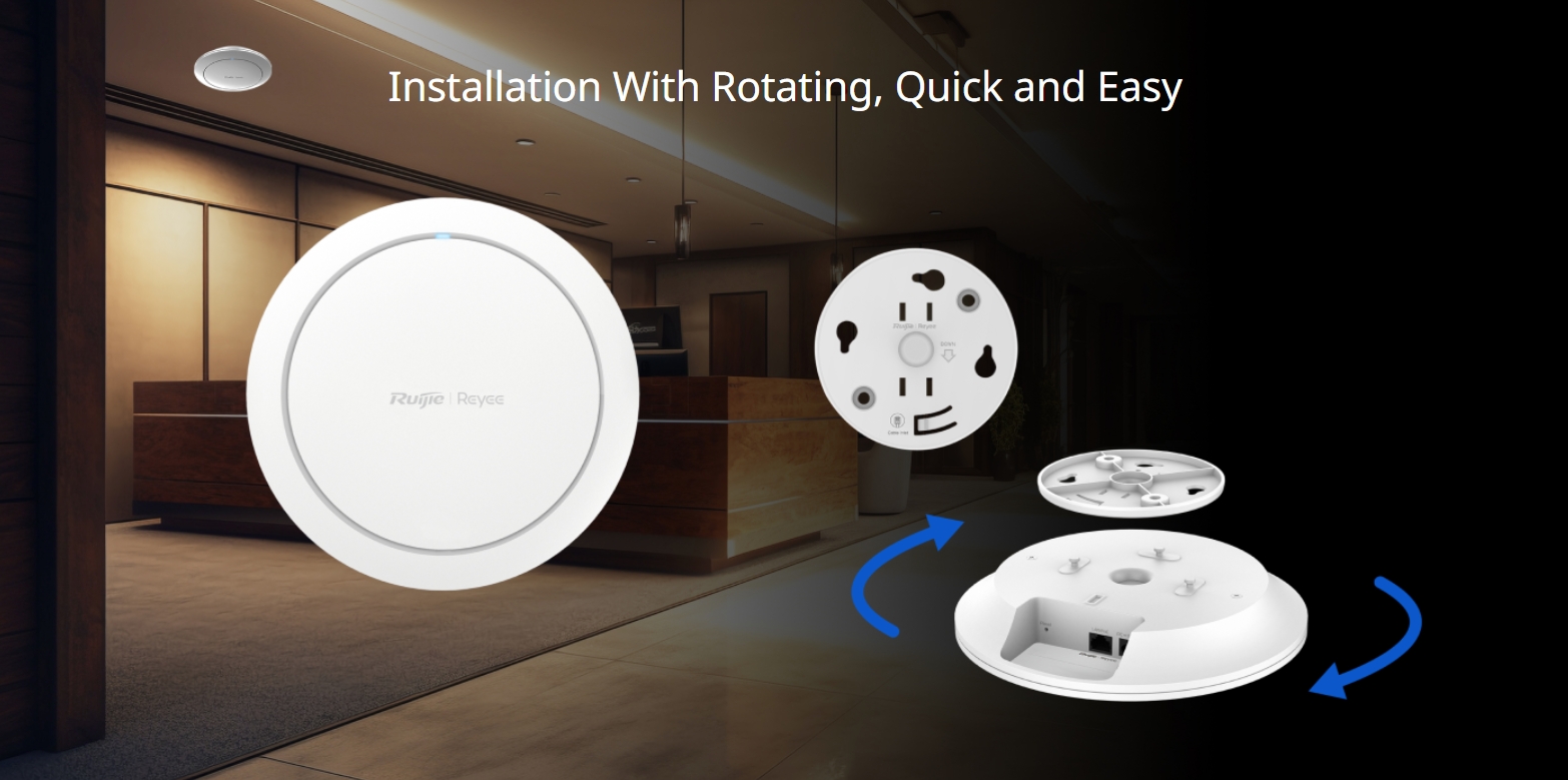 RUIJIE RG-RAP2266 Cloud Access Point, Wi-Fi 6, AX 2976Mbps, GE Port BY BILLIONAIRE SECURETECH RG-RAP2266