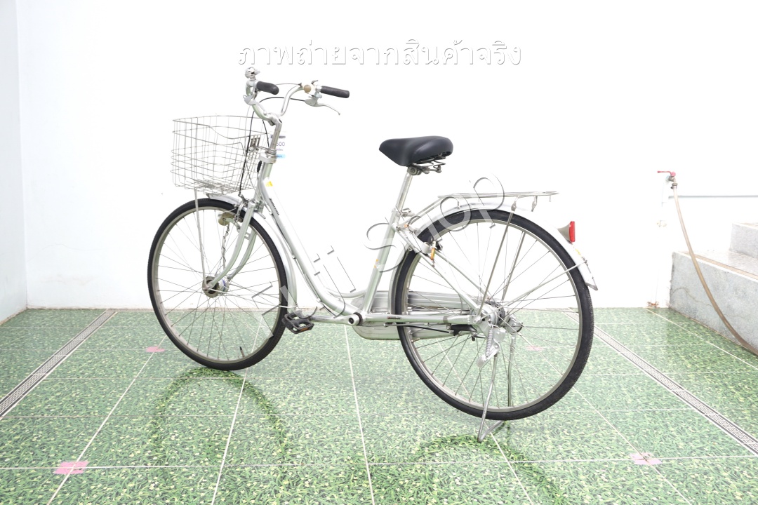 จักรยานแม่บ้านญี่ปุ่น - ล้อ 26 นิ้ว - เกียร์ดุม 3 สปีด - อลูมิเนียม - ไฟหน้าอัตโนมัติ - Bridgestone - สีเงิน [จักรยานมือสอง]