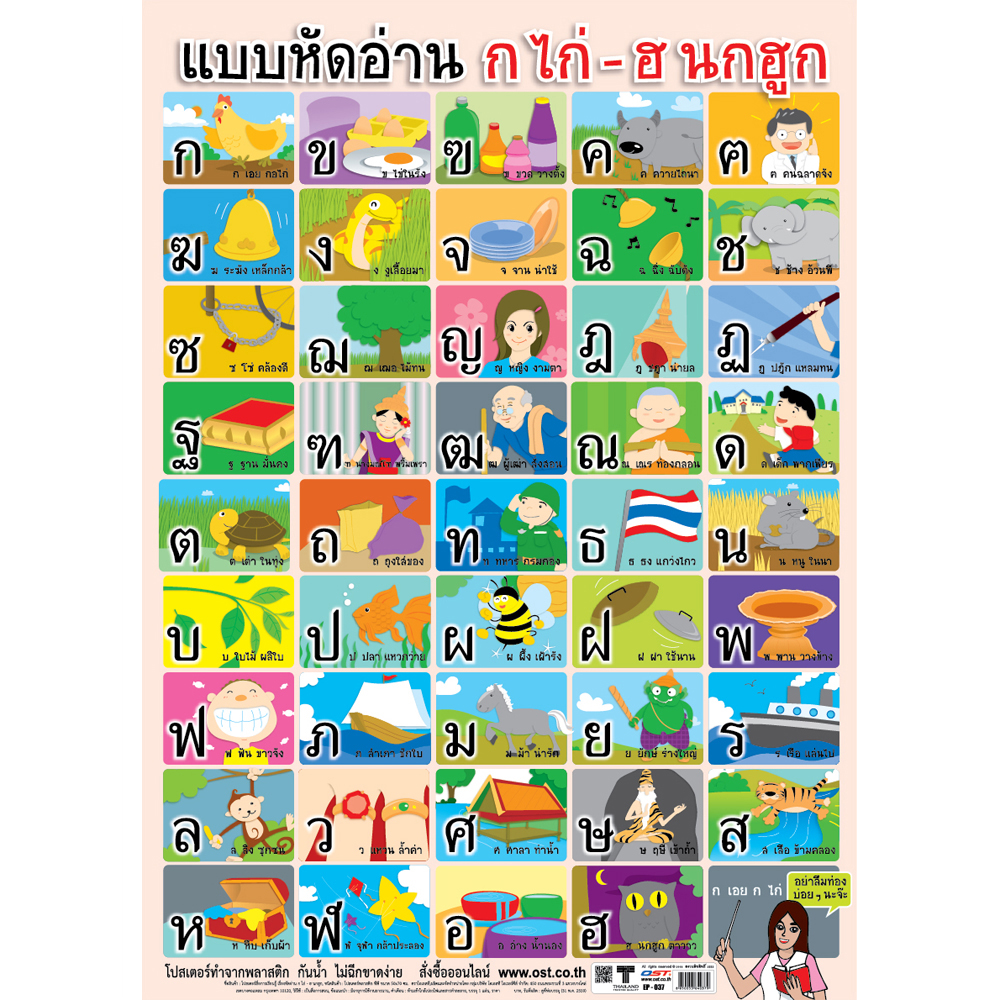 Thai Alphabets Educational Posters No.037