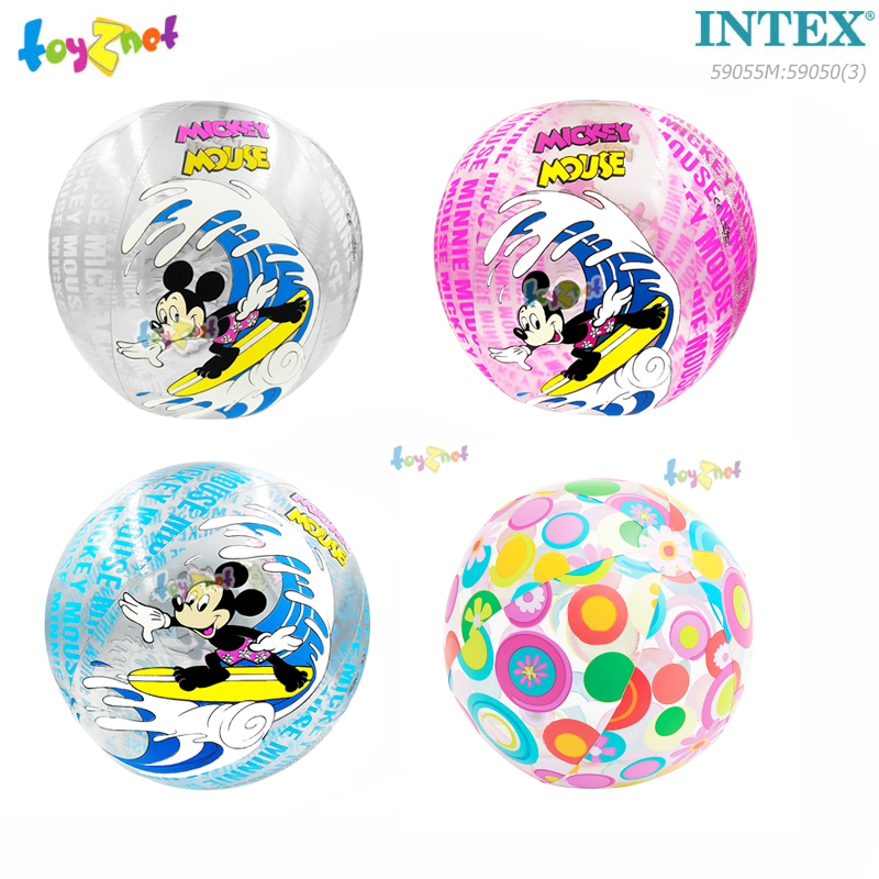 Intex Mickey"N Minnie Transparent Balls 24 in (61 cm.) & Lively Print Beach Ball 24 in. (61 cm.) No.59055M:59050