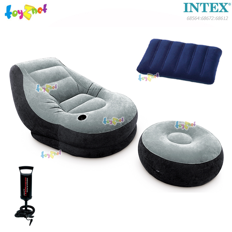Intex Ultra Lounge White no.68564 + Intex Pillow & DQI Air Pump