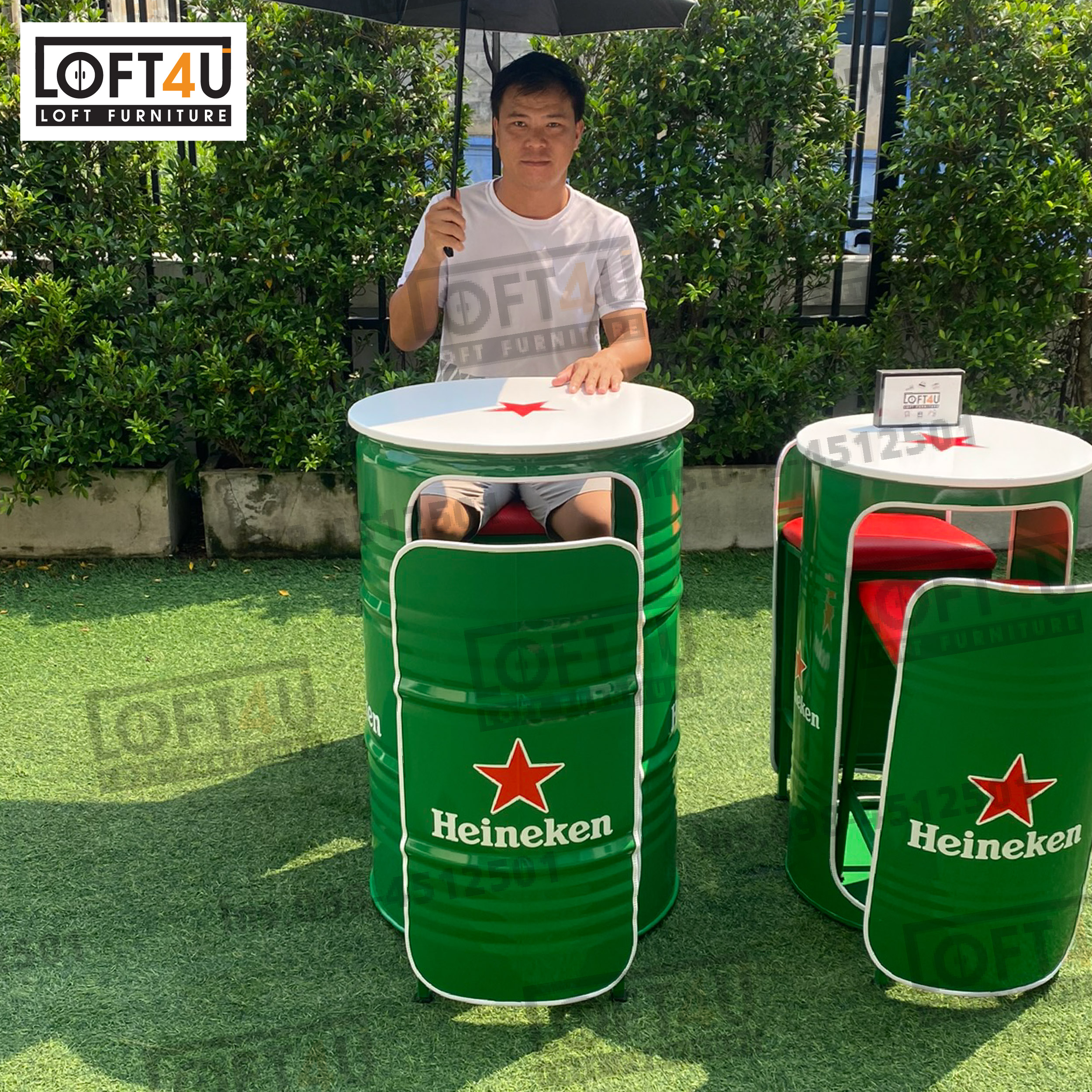 โต๊ะบาร์ คาเฟ่ 200L : Bar table set : 2 seats